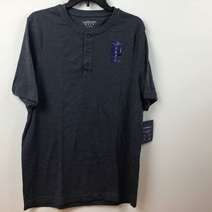 Henley, men’s short sleeve tee.